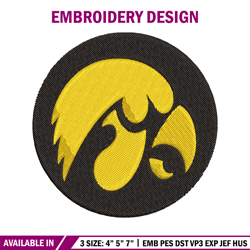Iowa Hawkeyes embroidery design, Iowa Hawkeyes embroidery, logo Sport, Sport embroidery, NCAA embroidery.