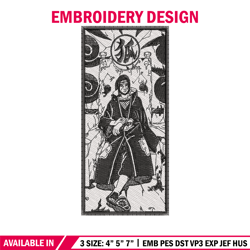 Itachi black embroidery design, Naruto embroidery, Anime design, Embroidery file, Embroidery shirt, Digital download