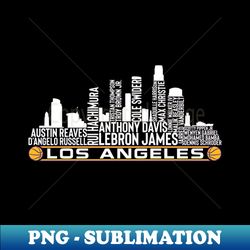 Los Angeles Basketball Team 23 Player Roster - Dynamic Skyline Sublimation PNG Download