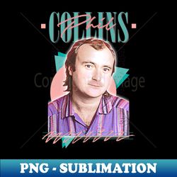 Retro 80s Aesthetic Fan Design - Phil Collins - High-Quality Transparent Sublimation File