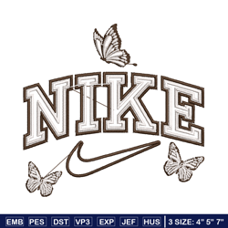 Nike butterfly embroidery design, logo embroidery, logo design, logo shirt, digital download