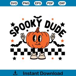 Spooky Dude Pumpkin Cute Halloween Pumpkin SVG File
