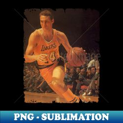 Jerry West Vintage Basketball Design - 70s Throwback - High-Resolution PNG Sublimation Download