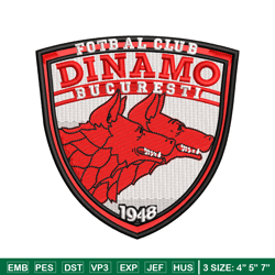 Logo Dinamo Bucuresti embroidery design, Fotbal club embroidery, logo design, embroidery file, Digital download.