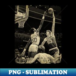 Mark Eaton vs Ralph Sampson - Vintage Basketball Duel - High-Resolution Sublimation Graphic