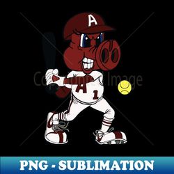 Razorback Softball - Big Red Character - High-Quality Sublimation PNG Digital Download