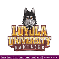 Loyola Ramblers embroidery design, Loyola Ramblers embroidery, logo Sport, Sport embroidery, NCAA embroidery.