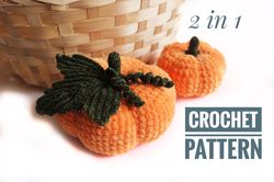 crochet pattern pumpkin toy autumn pumpkin halloween decor amigurumi pumpkin vegetables toy amigurumi tutorial
