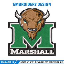 Marshall Thundering Herd embroidery design, Marshall Thundering Herd embroidery, logo Sport embroidery, NCAA embroidery.