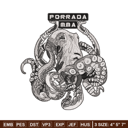 Porrada MMA logo embroidery design, Porrada MMA embroidery, logo design, logo shirt, Embroidery shirt, Instant download