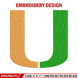 Miami Hurricanes embroidery design, Miami Hurricanes embroidery, logo Sport, Sport embroidery, NCAA embroidery