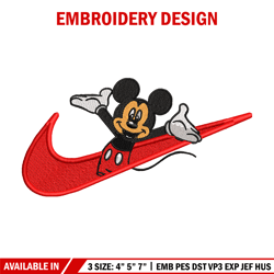 Mickey mouse Nike embroidery design, Disney embroidery, Nike design, cartoon design, cartoon shirt, Digital download