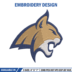 Montana State Bobcats embroidery, Montana State Bobcats embroidery, Football embroidery, NCAA embroidery.