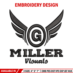 Miller logo embroidery design, Miller logo embroidery, anime design, embroidery file, logo shirt, Digital download.