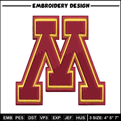 Minnesota golden gophers embroidery, Minnesota golden gophers embroidery, Football embroidery, NCAA embroidery.