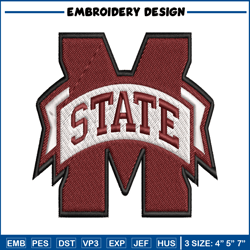 Mississippi State Bulldogs embroidery, Mississippi State Bulldogs embroidery, Football embroidery, NCAA embroidery.