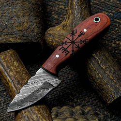 custom handmade Damascus steel skinner knife pakka wood handle gift for him groomsmen gift wedding anniversary gift