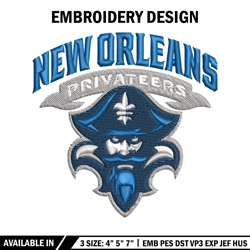 New Orleans Privateers embroidery, New Orleans Privateers embroidery, logo Sport, Sport embroidery, NCAA embroidery.