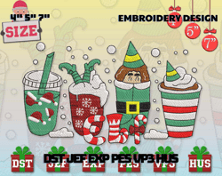 Christmas Coffee Latte Embroidery, Christmas Coffee Embroidery, Christmas Embroidery Designs, Iced Warm Winter, Hand Drawn