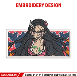 Nezuko demon box embroidery design, Neuzko embroidery, Anime design, Embroidery shirt, Embroidery file, Digital download