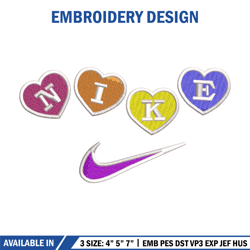 Nike heart Logo embroidery design, Nike heart embroidery, Nike design, Embroidery shirt, logo shirt, Instant download.