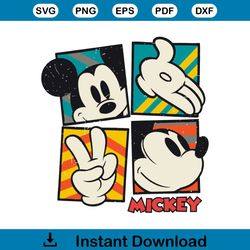 Disney Vintage Mickey Mouse SVG Graphic Design File