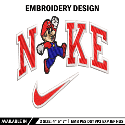 Nike Mario embroidery design, Nike Mario embroidery, Nike design, embroidery file, Logo shirt, Digital download