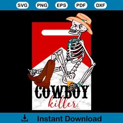 Cowboy Killer Funny Western Skeleton PNG Sublimation
