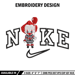 Nike pennywise embroidery design, Horror embroidery, Nike design, Embroidery shirt, Embroidery file, Digital download