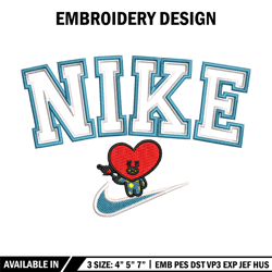 Nike red heart embroidery design, Nike embroidery, Nike design, Embroidery shirt, Embroidery file,Digital download