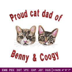 Proud cat dad  embroidery design, Proud cat dad embroidery, logo design, embroidery file, logo shirt, Digital download