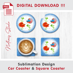 Aquarium Fish Design - Sublimation Waterslade Pattern - Car Coaster Design - Digital Download