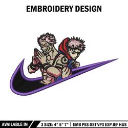 Nike sukuna embroidery design, Jujutsu embroidery, Anime design, Embroidery shirt, Embroidery file, Digital download