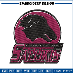 Southern Illinois Salukis embroidery design, Southern Illinois Salukis embroidery, Sport embroidery, NCAA embroidery.