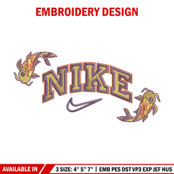 Nike x fish embroidery design, Fish embroidery, Nike design, Embroidery shirt, Embroidery file,Digital download