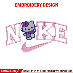 Nike x kitty embroidery design, Hello kitty embroidery, Nike design, Embroidery shirt, Embroidery file, Digital download