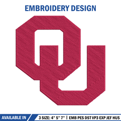Oklahoma Sooners embroidery design, Oklahoma Sooners embroidery, logo Sport, Sport embroidery, NCAA embroidery.