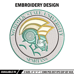 Norfolk State Spartans embroidery, Norfolk State Spartans embroidery, logo Sport, Sport embroidery, NCAA embroidery.