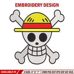 One piece Luffy Logo embroidery design, One piece embroidery, anime design, embroidery file, Digital download.