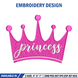 Princess crown embroidery design, Princess embroidery, Emb design, Embroidery shirt, Embroidery file, Digital download