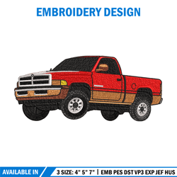 Pickup truck red embroidery design, Pickup truck embroidery, logo design, logo shirt, Embroidery shirt, Instant download