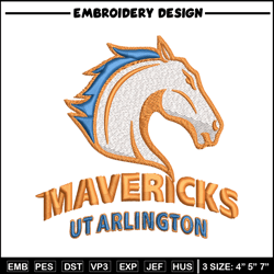 Texas Arlington Mavericks embroidery design, Texas Arlington Mavericks embroidery, Sport embroidery, NCAA embroidery.