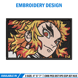 Rengoku rectangle embroidery design, Rengoku embroidery, Anime design,Embroidery shirt,Embroidery file, Digital download