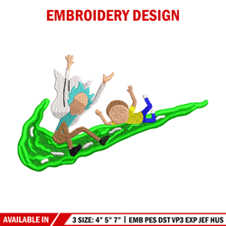 Rick and Morty Nike embroidery design, cartoon embroidery, Nike design, cartoon design, cartoon shirt, Digital download