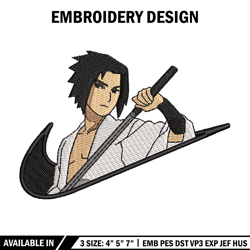 Sasuke saga nike embroidery design, Naruto embroidery, Anime design, Embroidery shirt, Embroidery file, Digital download
