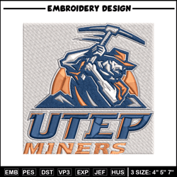UTEP Miners embroidery design, UTEP Miners embroidery, logo Sport, Sport embroidery, NCAA embroidery.