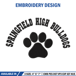 Springfield embroidery design, Logo embroidery, Emb design, Embroidery shirt, Embroidery file, Digital download
