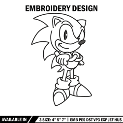Sonic black white embroidery design, Sonic embroidery, Emb design, Embroidery shirt, Embroidery file, Digital download