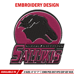 Southern Illinois Salukis embroidery design, Southern Illinois Salukis embroidery, Sport embroidery, NCAA embroidery.