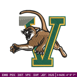 Vermont Catamounts embroidery design, Vermont Catamounts embroidery, logo Sport, Sport embroidery, NCAA embroidery.